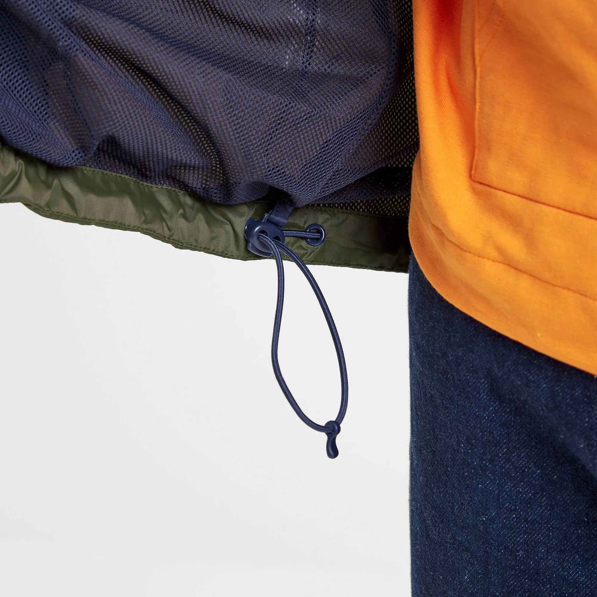 Craven Mens Waterproof Packaway Jacket - Khaki/Navy/Dark Orange Colour Block