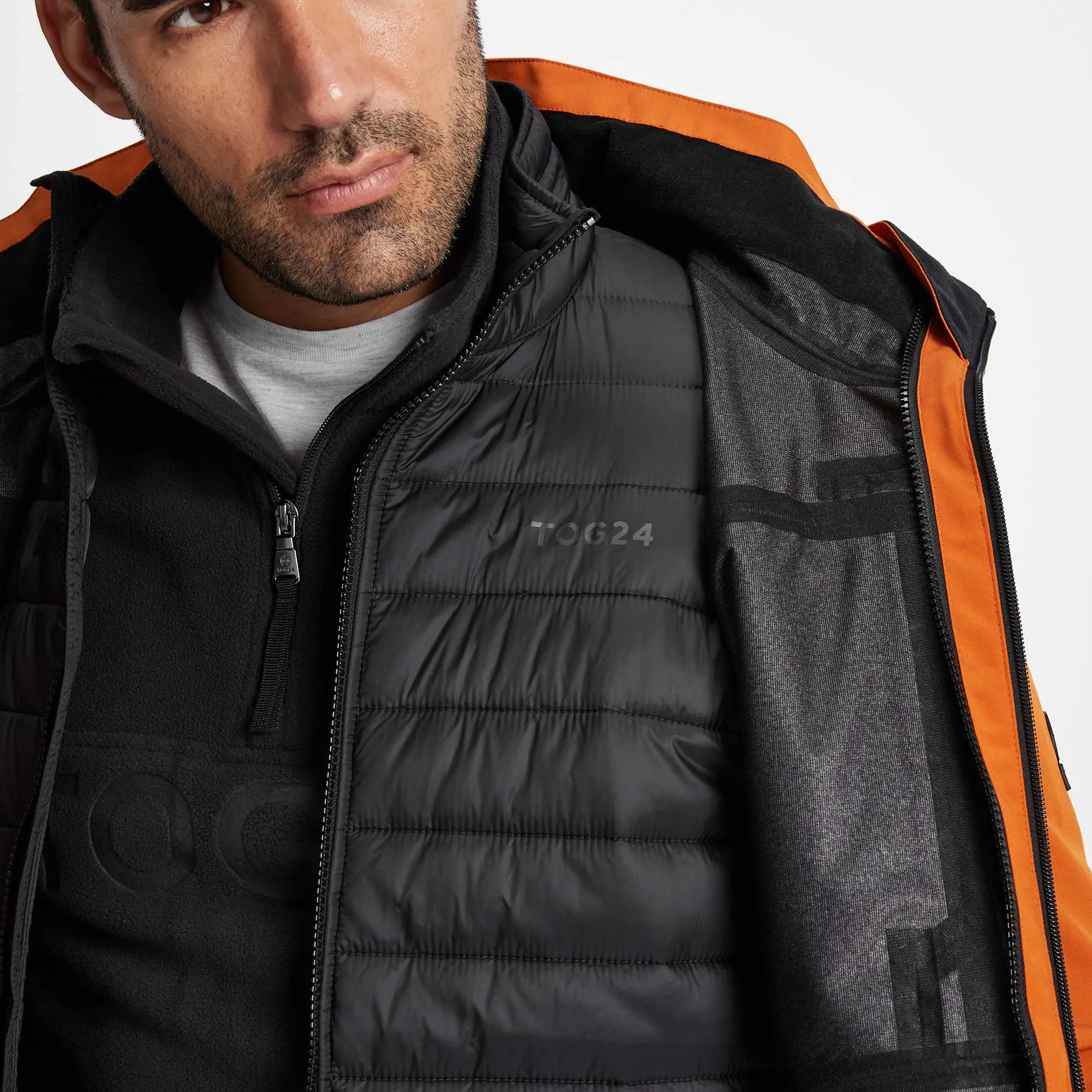 Denton Mens 3-in-1 Waterproof Jacket - Dark Orange