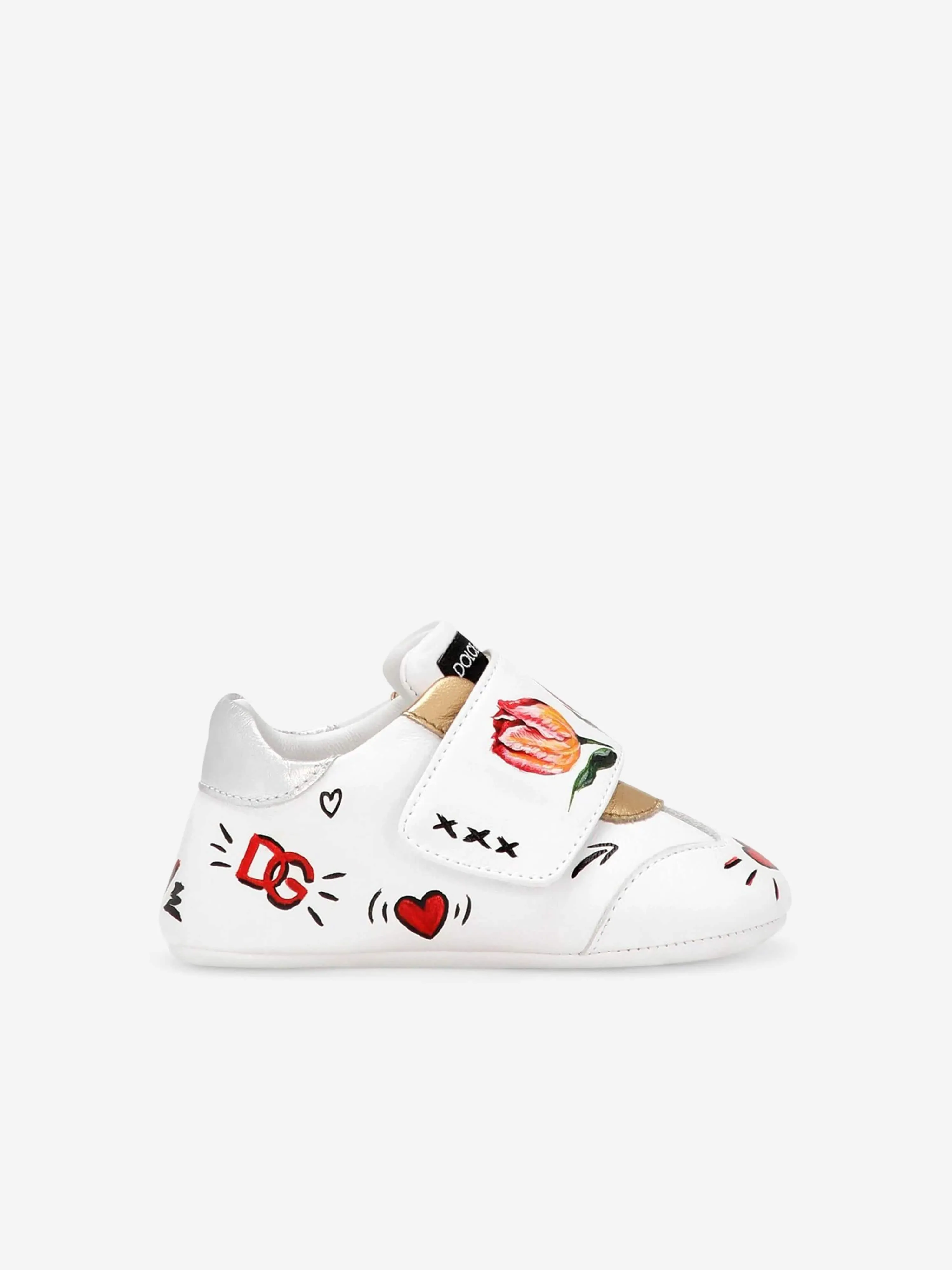 Dolce & Gabbana Baby Girls Leather Pre-Walker Trainers in White