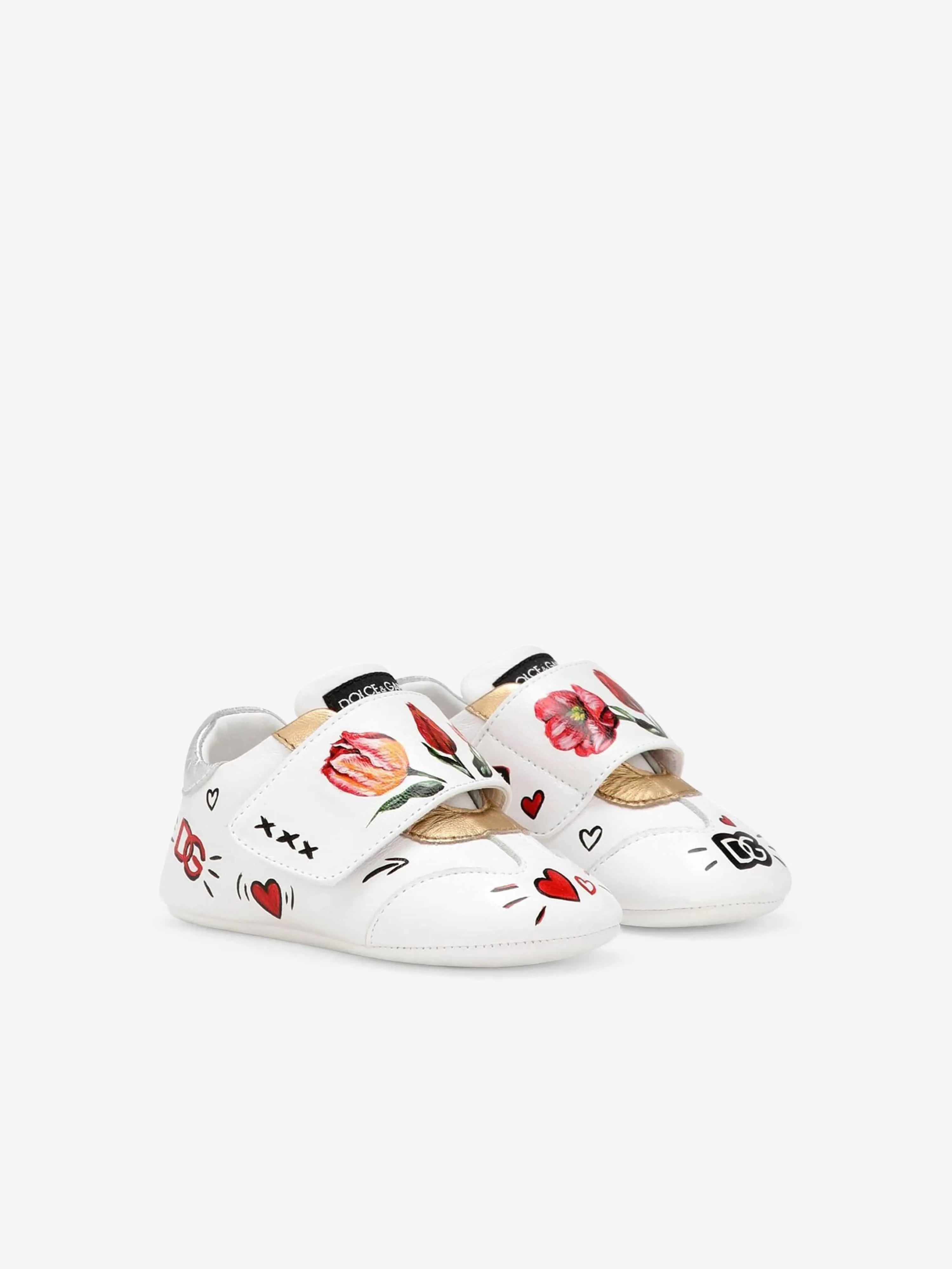 Dolce & Gabbana Baby Girls Leather Pre-Walker Trainers in White