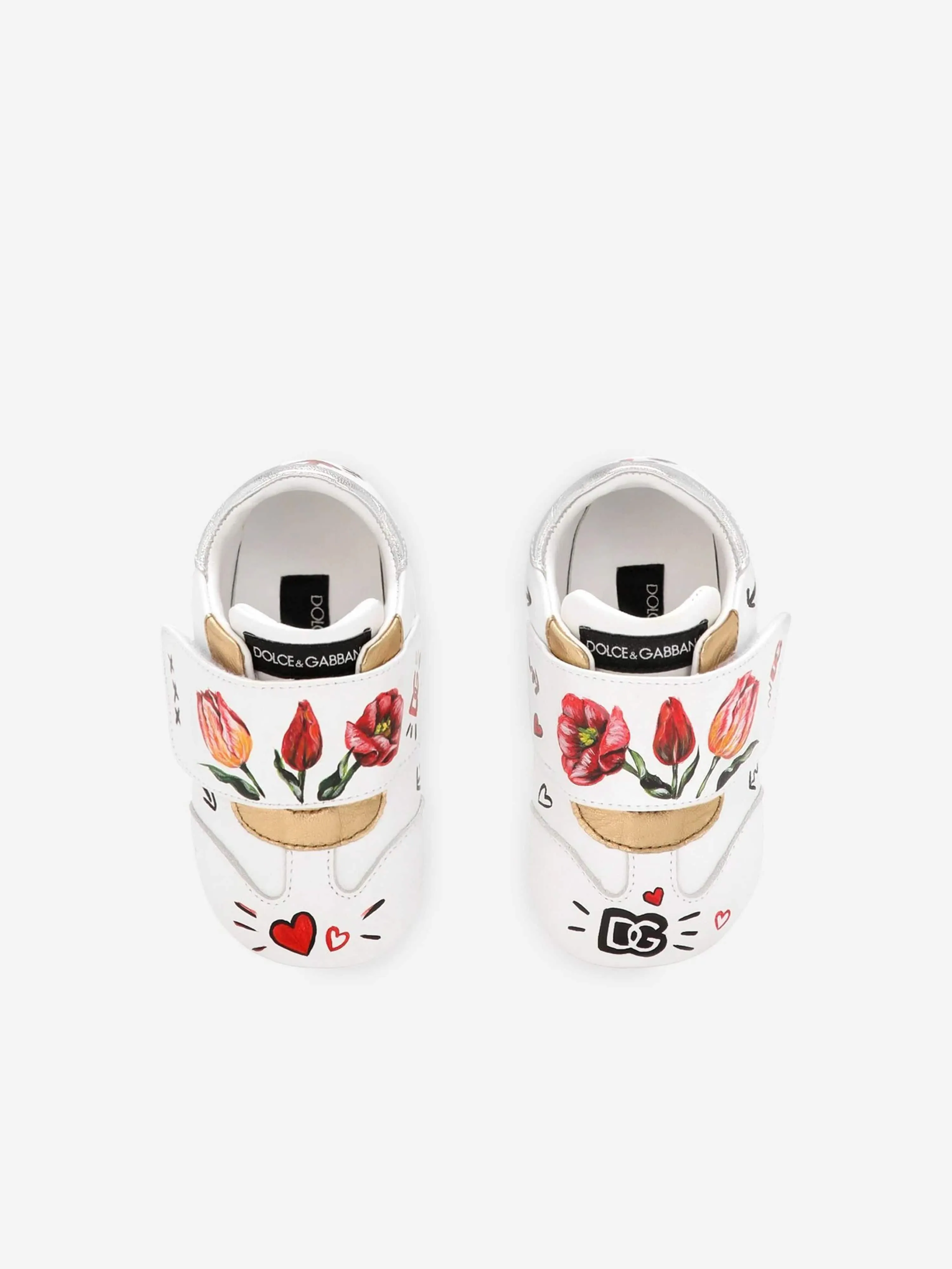 Dolce & Gabbana Baby Girls Leather Pre-Walker Trainers in White