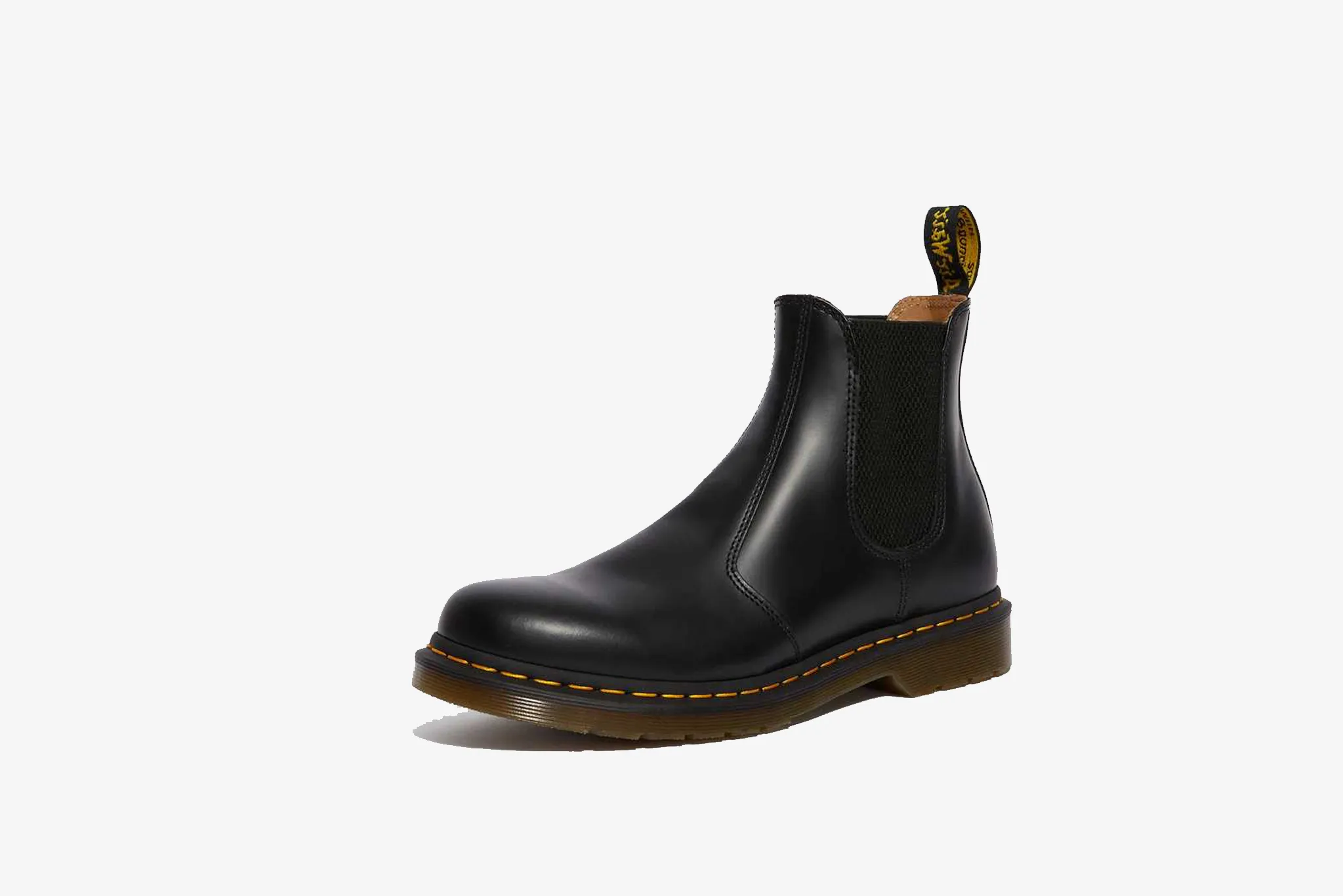 Dr. Martens 2976 Yellow Stitch Smooth Leather Chelsea Boot M - Black