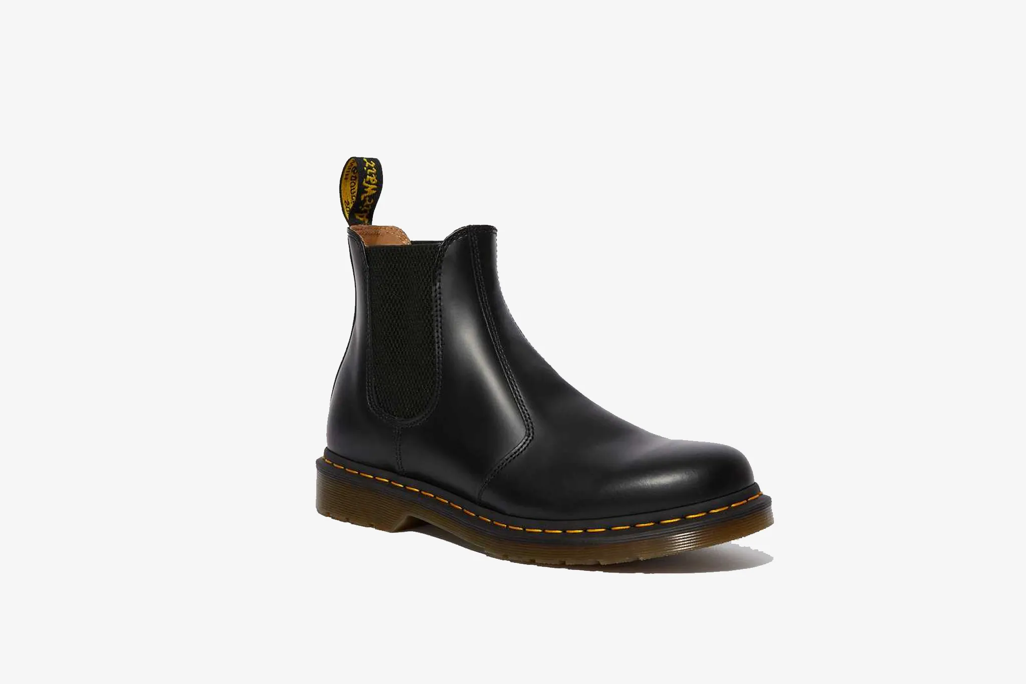 Dr. Martens 2976 Yellow Stitch Smooth Leather Chelsea Boot M - Black