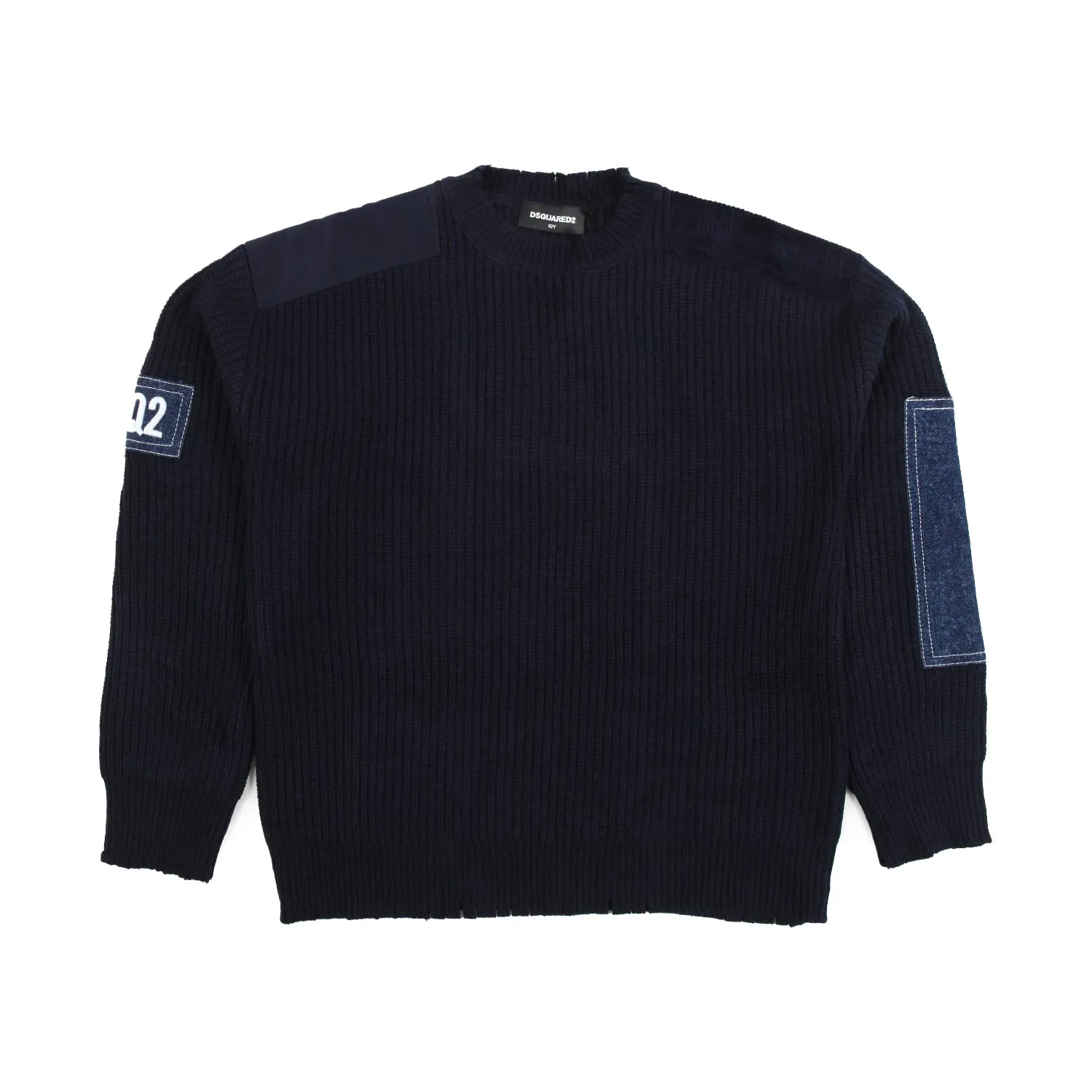 Dsquared2 Unisex Navy Blue Pullover With Patches