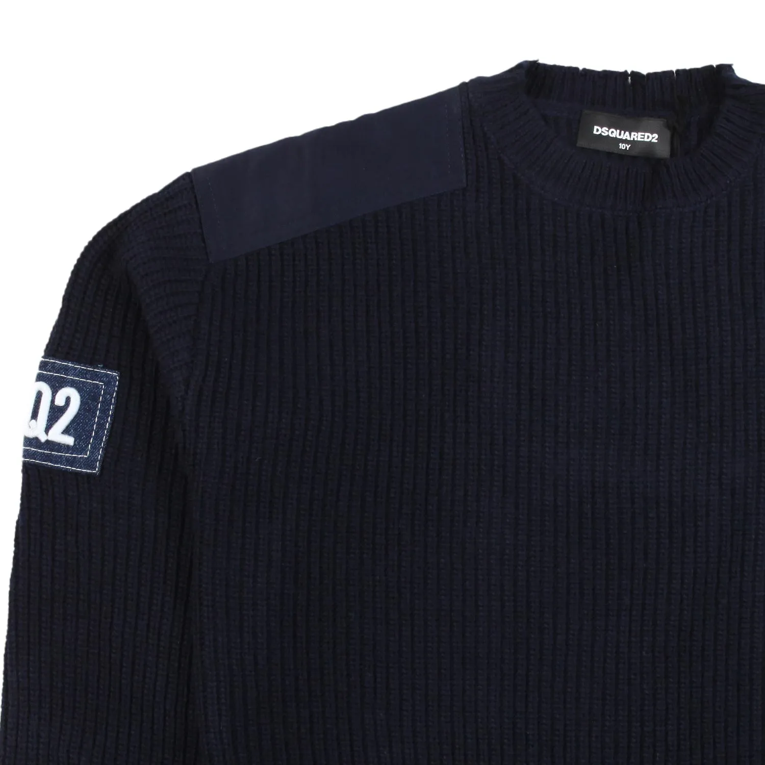 Dsquared2 Unisex Navy Blue Pullover With Patches