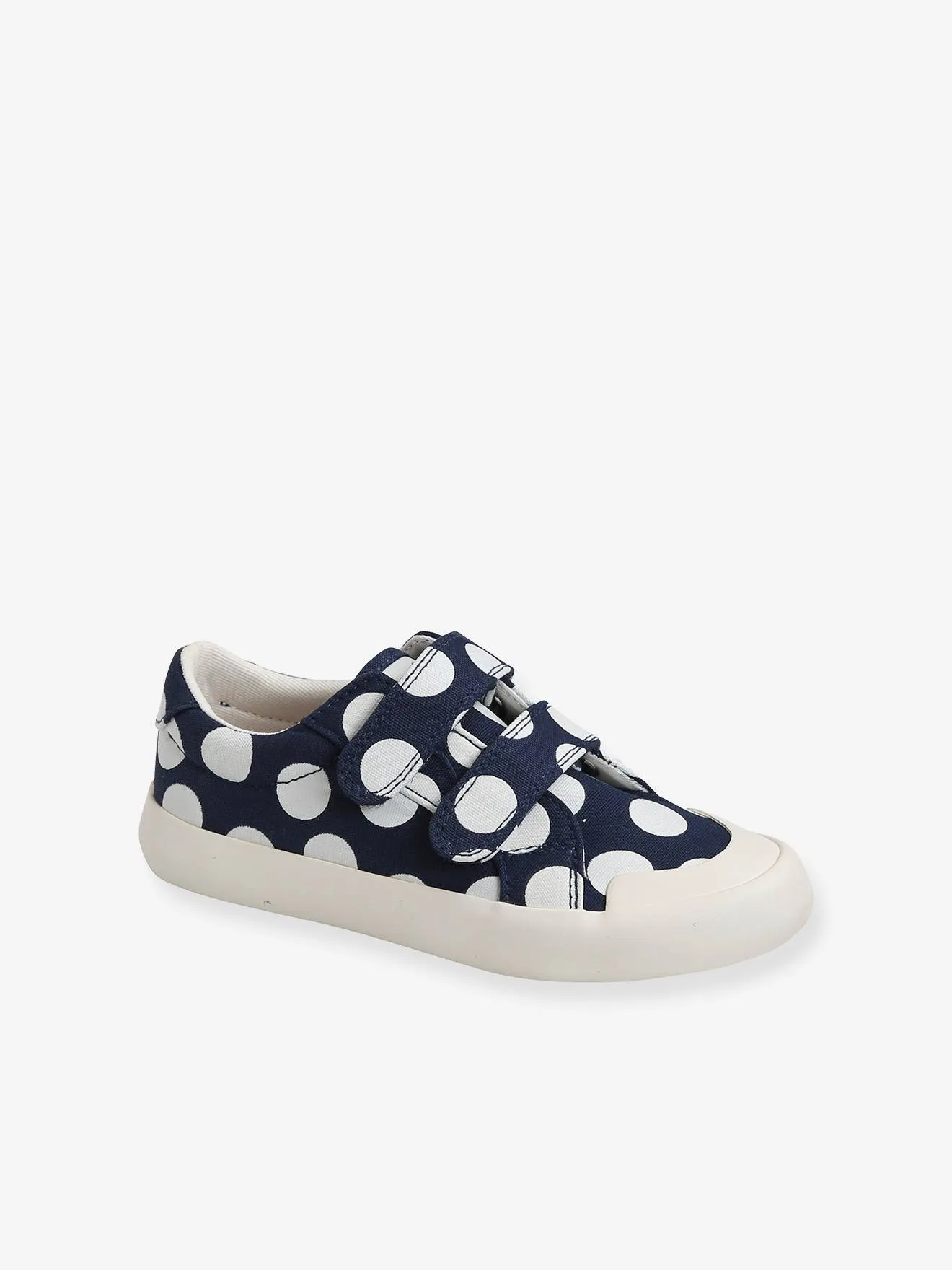 Fabric Trainers with Touch Fasteners, for Girls - blue dark all over printed