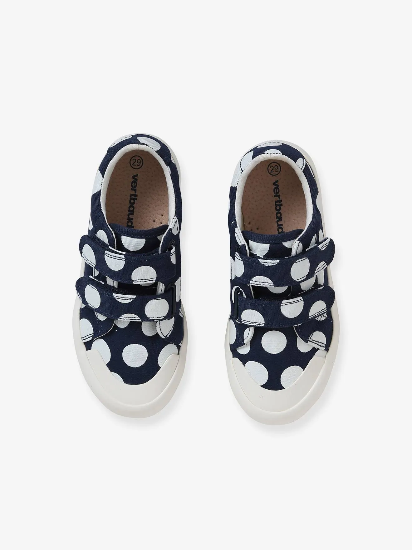 Fabric Trainers with Touch Fasteners, for Girls - blue dark all over printed