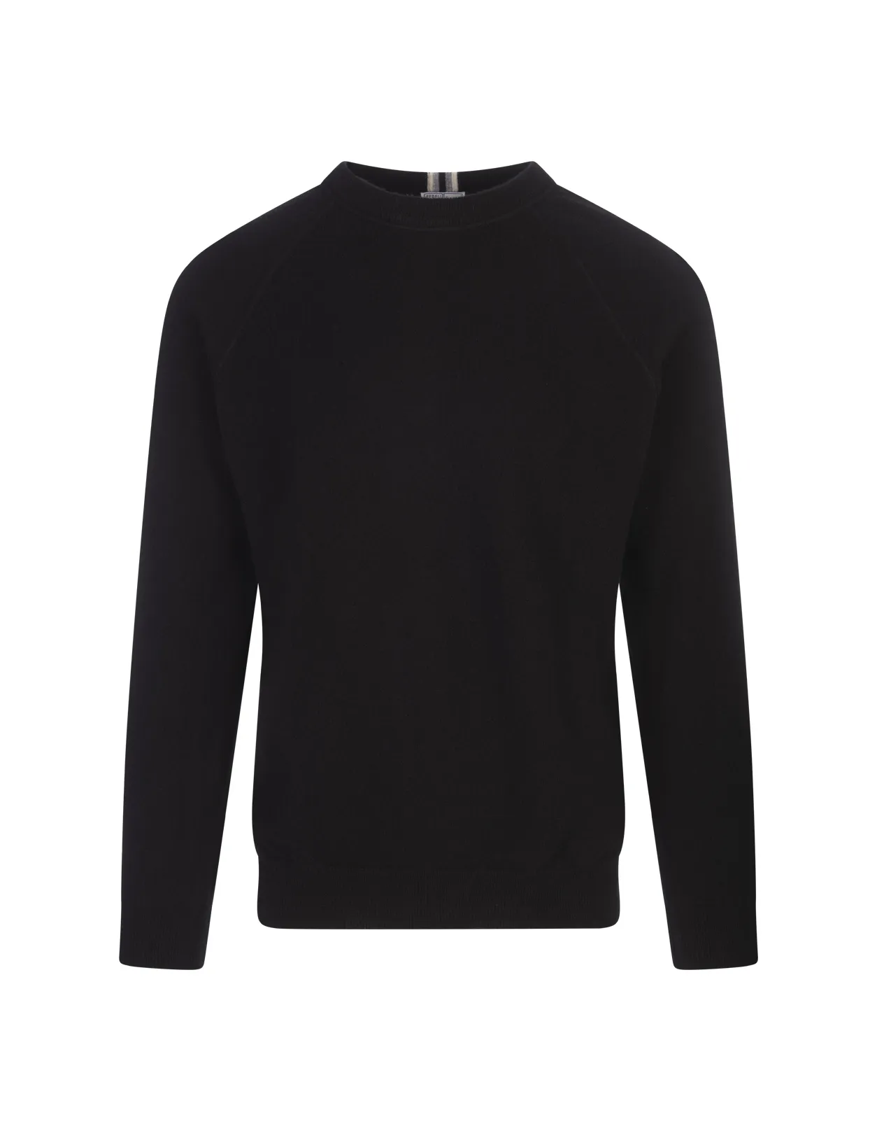 FEDELI Black Cashmere Crew-Neck Pullover