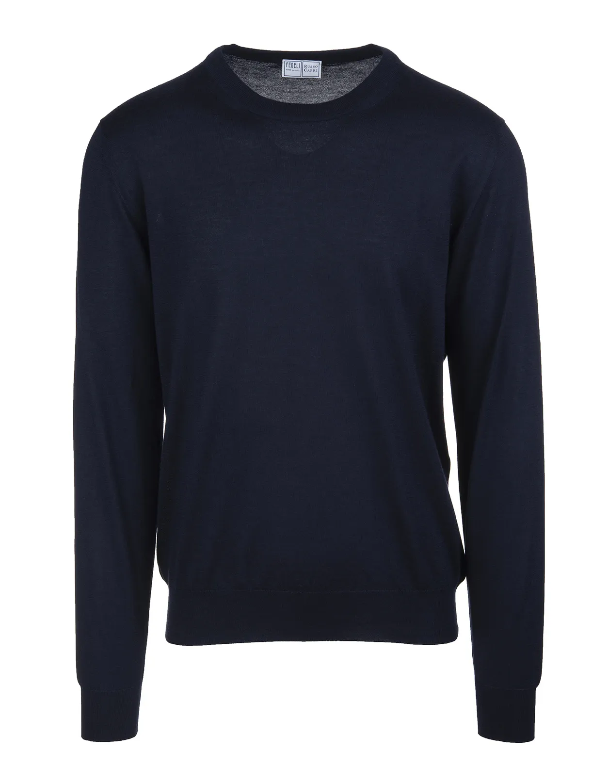 FEDELI Dark Blue Arg. Pullover In Cashmere and Silk