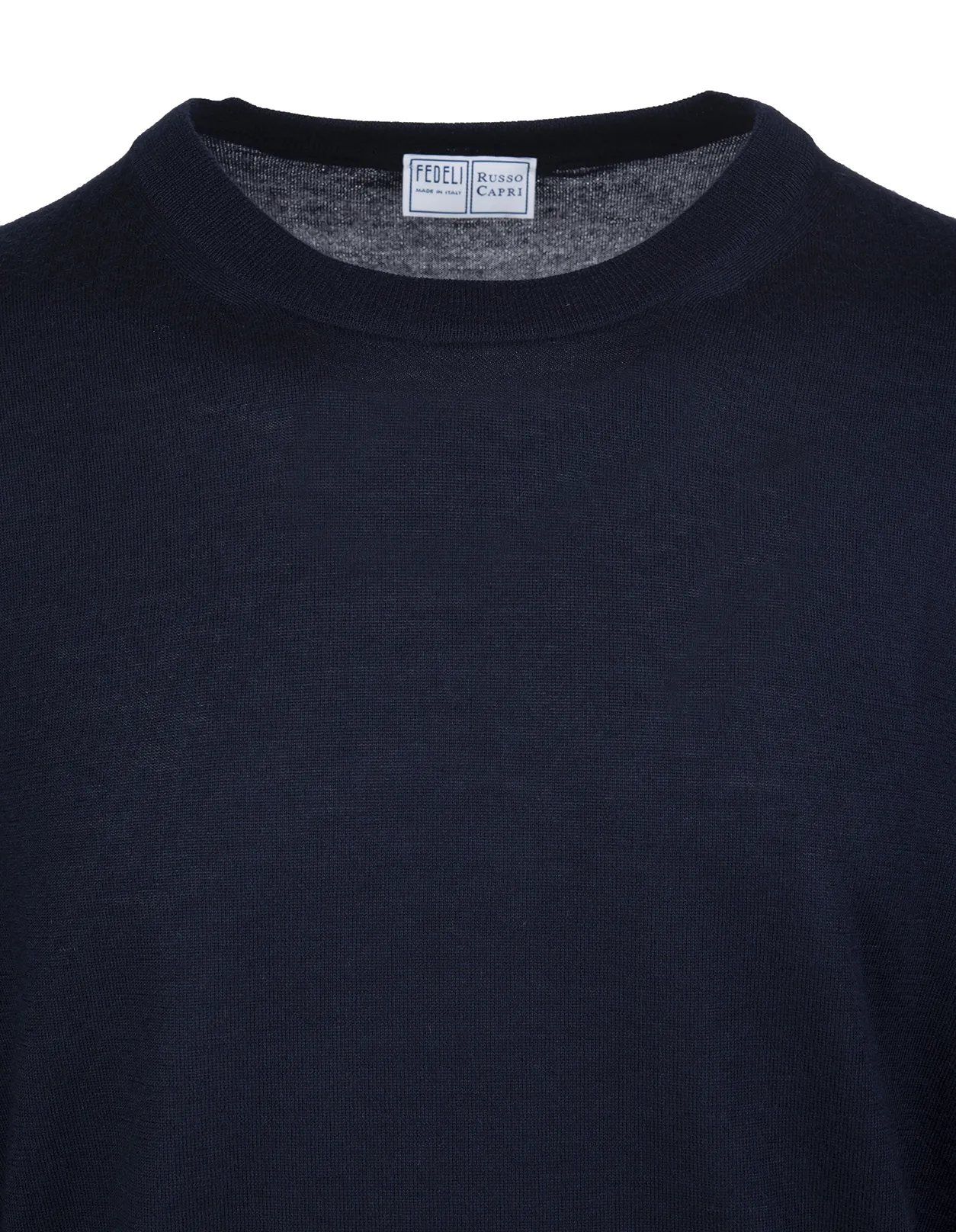 FEDELI Dark Blue Arg. Pullover In Cashmere and Silk