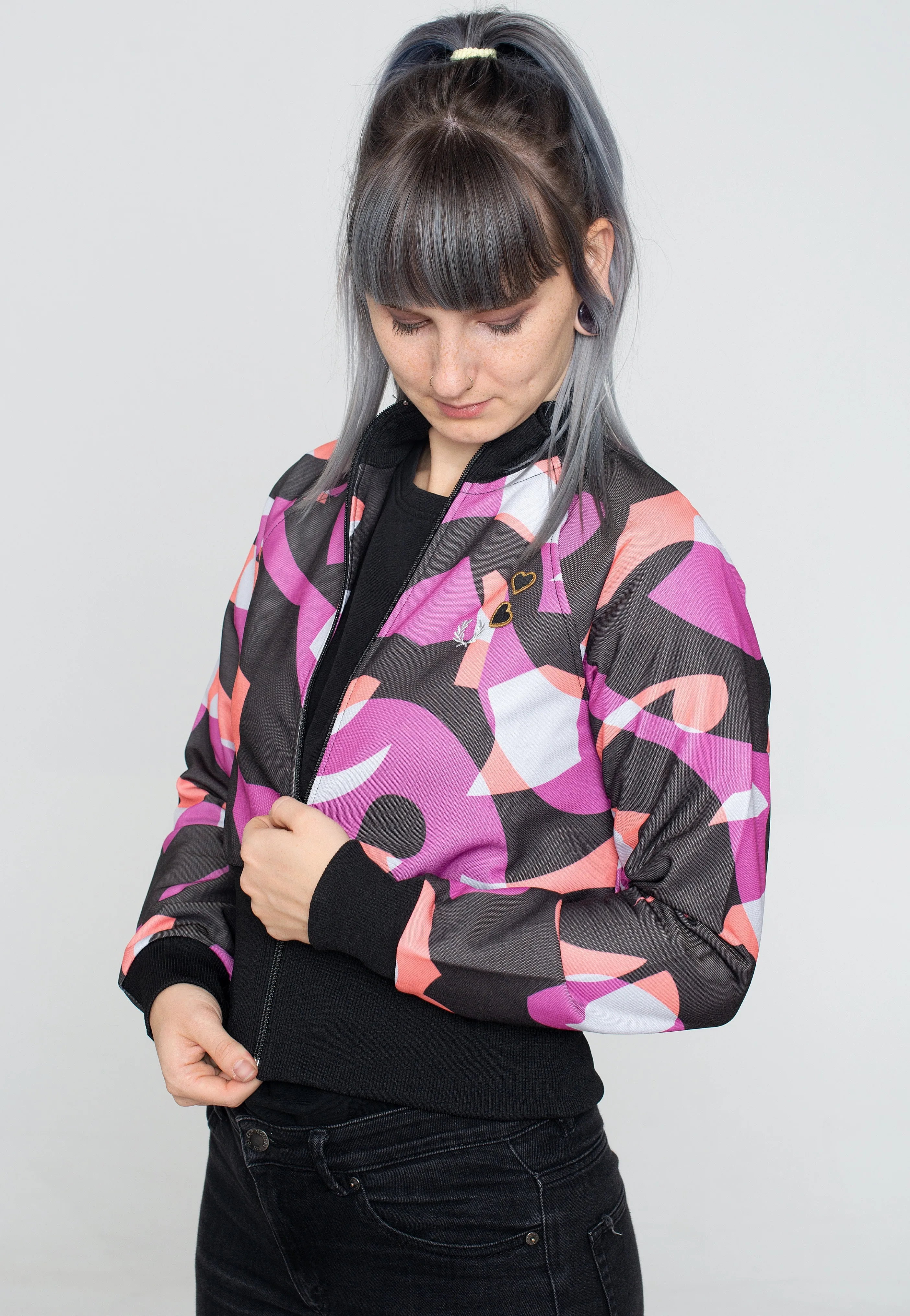 Fred Perry x Amy Winehouse - Abstract Print Track Black - Track Jacket