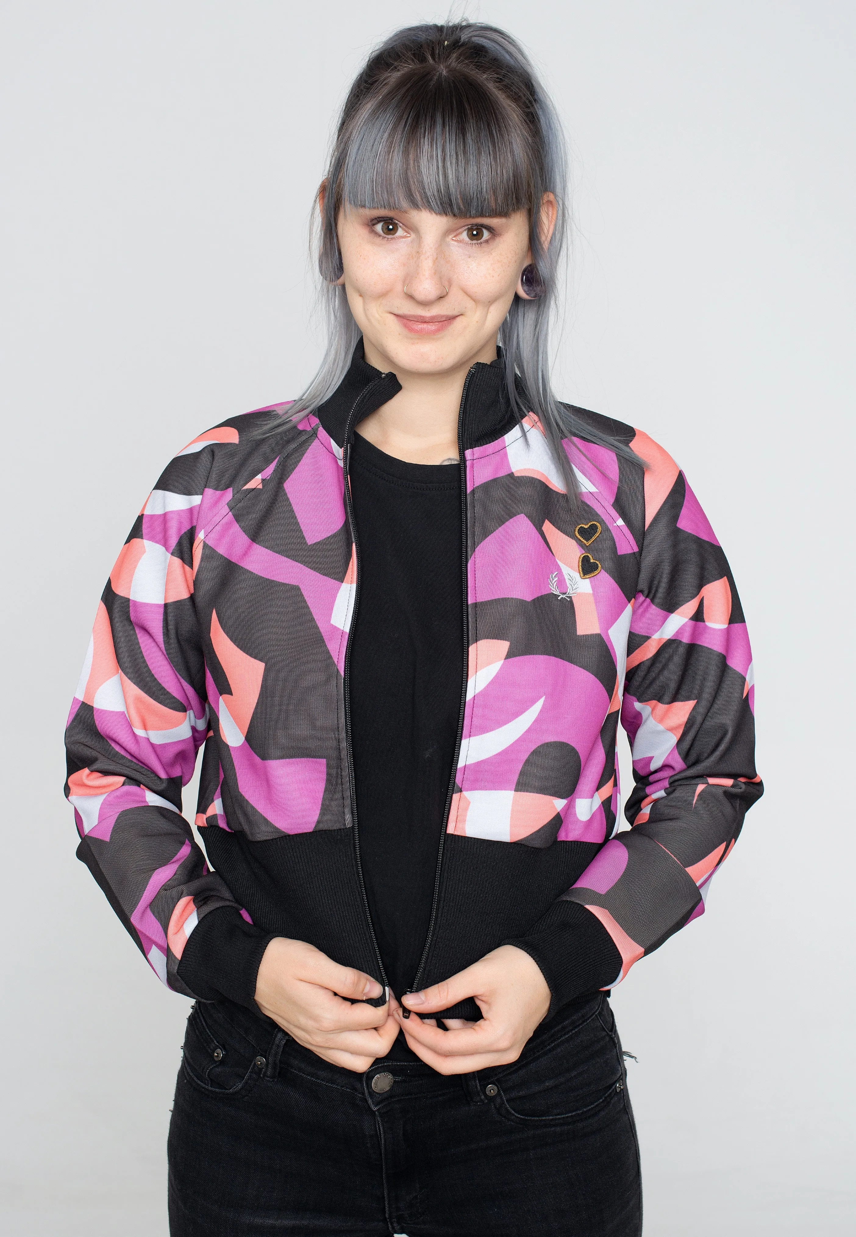 Fred Perry x Amy Winehouse - Abstract Print Track Black - Track Jacket