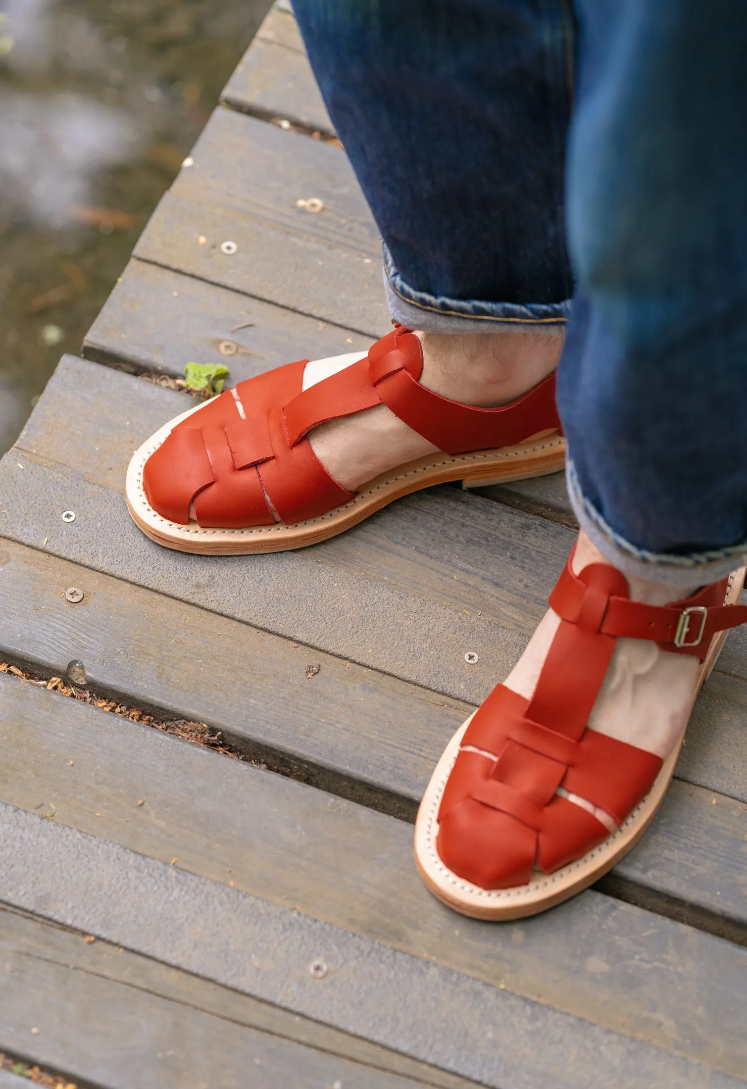 FRENCH MILITARY SANDALS RED