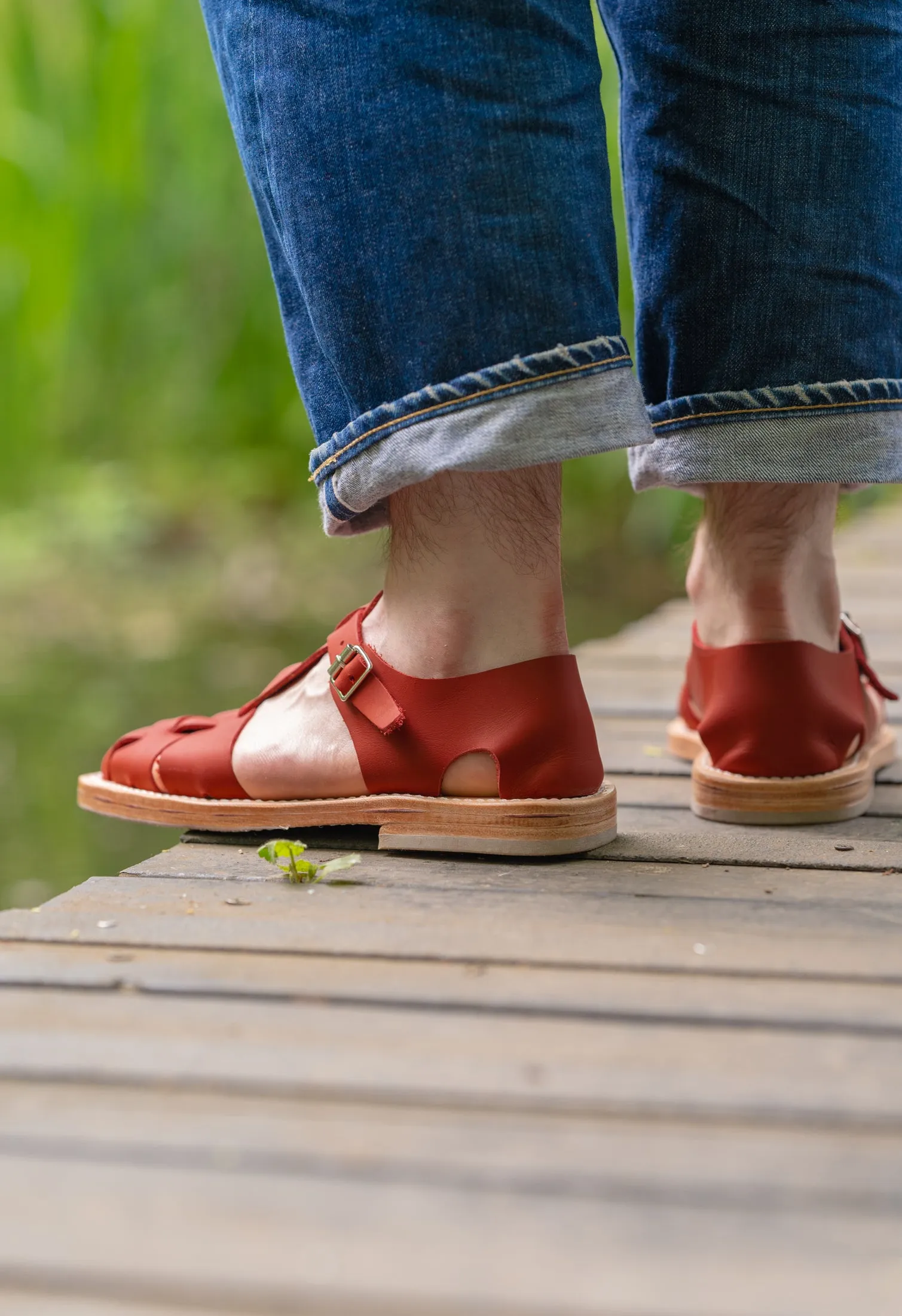 FRENCH MILITARY SANDALS RED