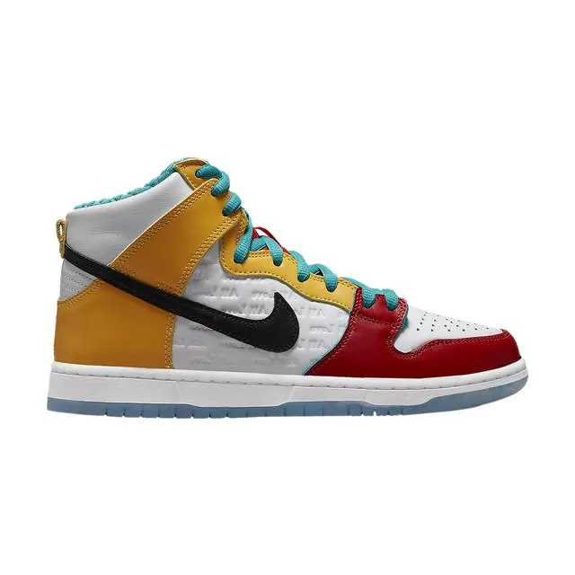 Froskate x nike dunk high sb high (all love no hate/ white/ metallic gold/ university red/ multicolo