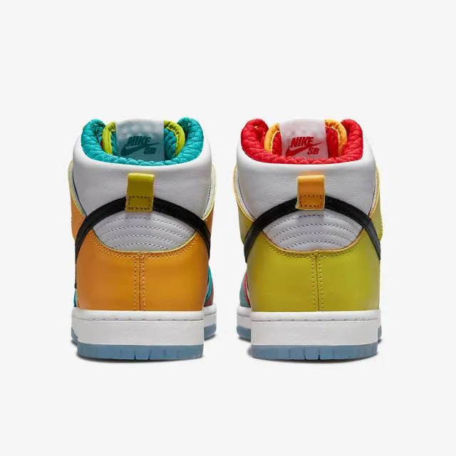 Froskate x nike dunk high sb high (all love no hate/ white/ metallic gold/ university red/ multicolo