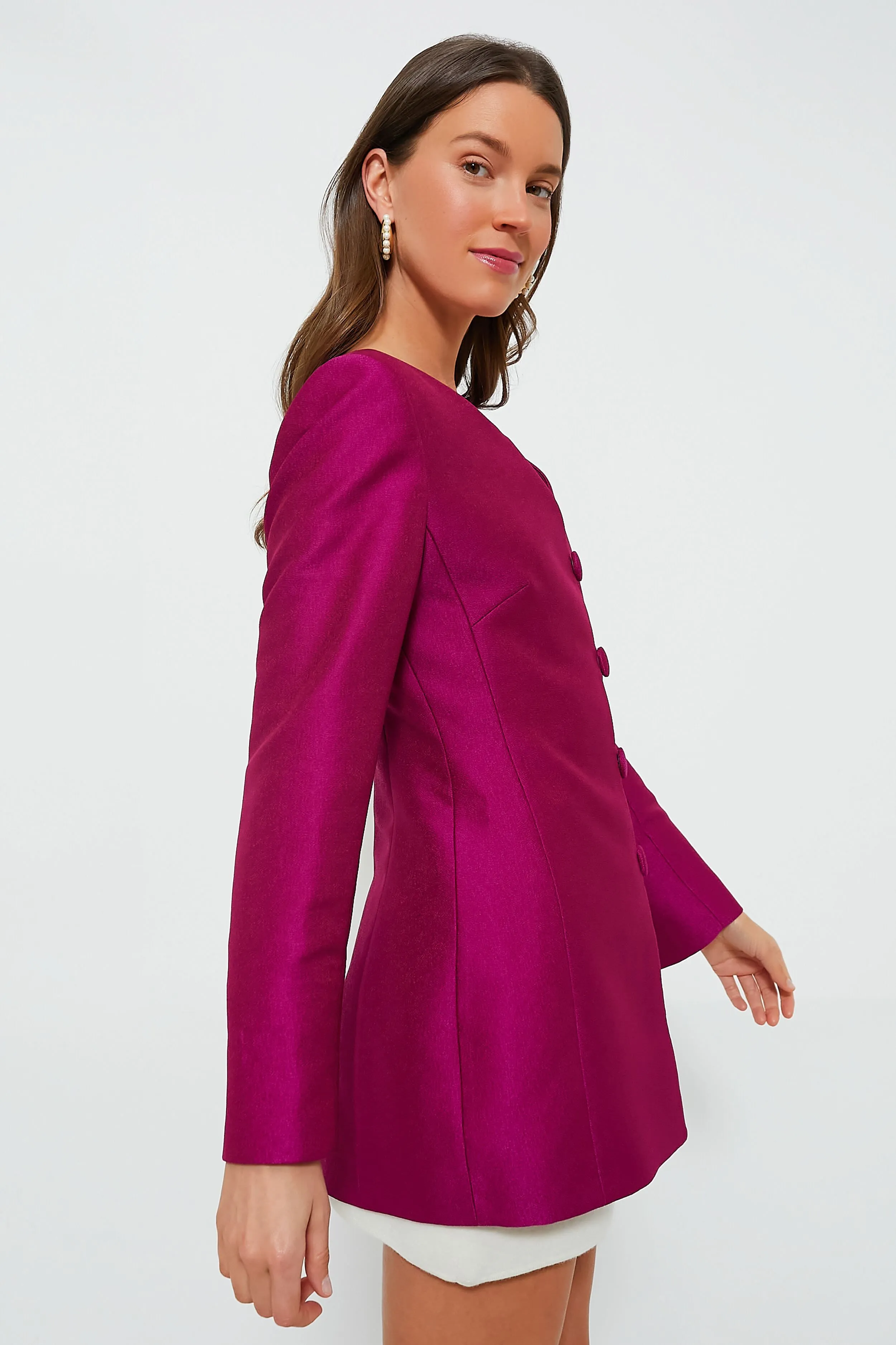 Fuchsia Claudia Crepe Jacket