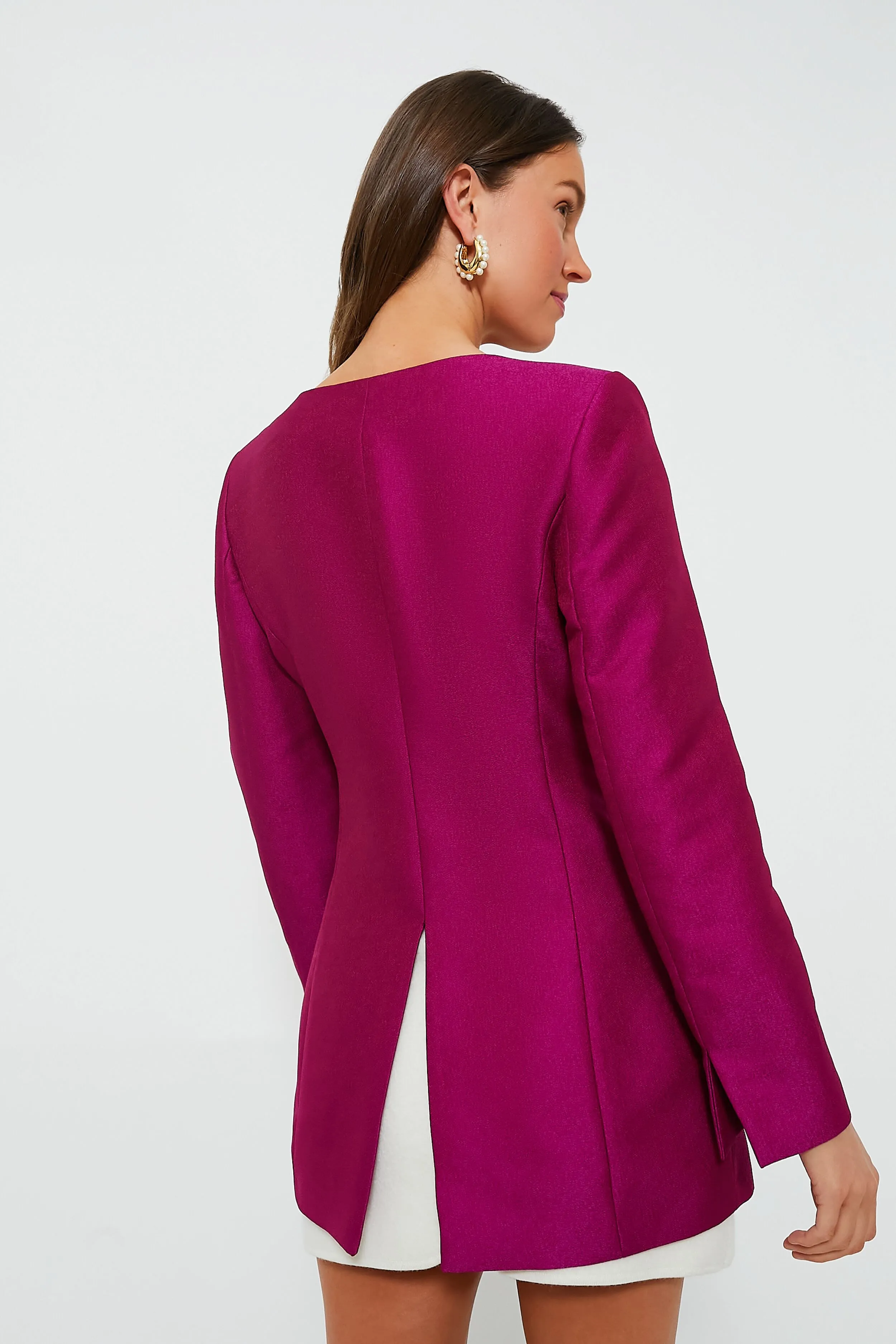 Fuchsia Claudia Crepe Jacket