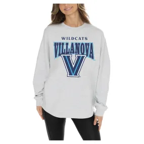 Gameday Couture Villanova Wildcats  Women's Ash Relaxed Fit French Terry Pullover Sweatshirt