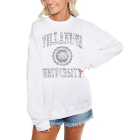 Gameday Couture Villanova Wildcats Women's White Trendspotter Perfect Crewneck Pullover Lightweight Sweatshirt