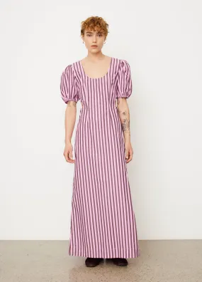 Ganni -  Stripe Cutout Dress - Dress