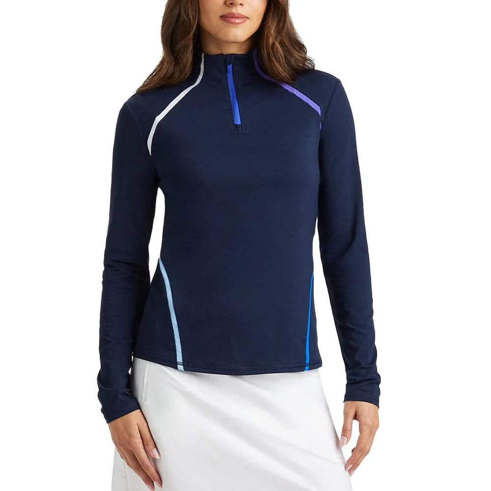 Gfore Colour Block Luxe Staple Quarter Zip Golf Pullover 2024 Women