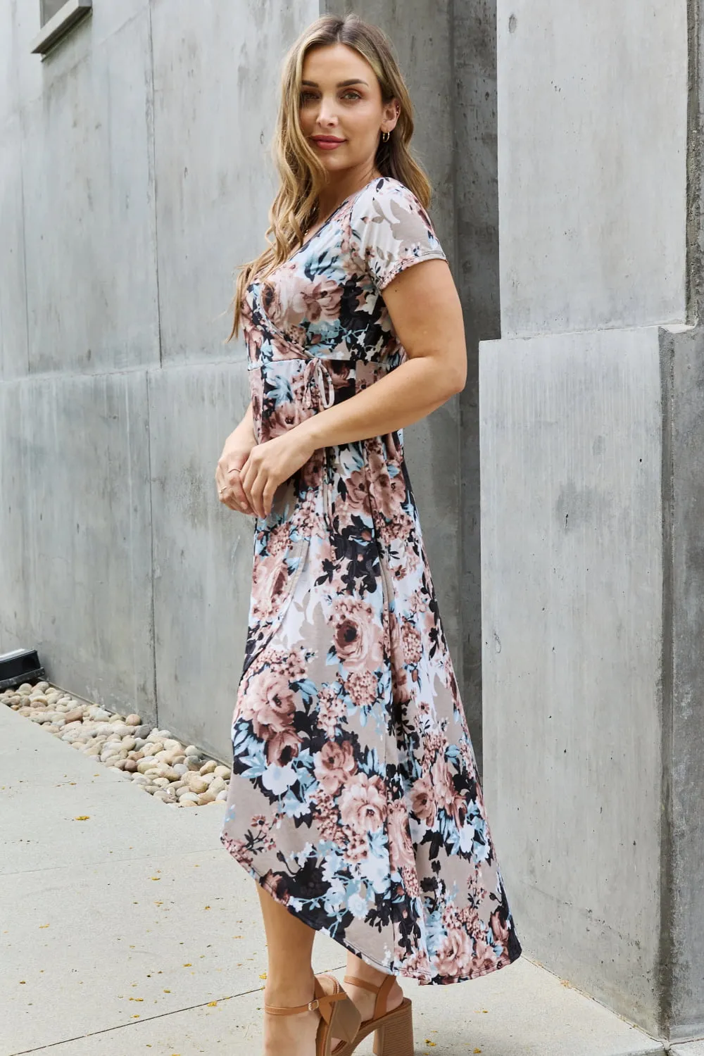 Give Me Roses Floral Maxi Wrap Dress