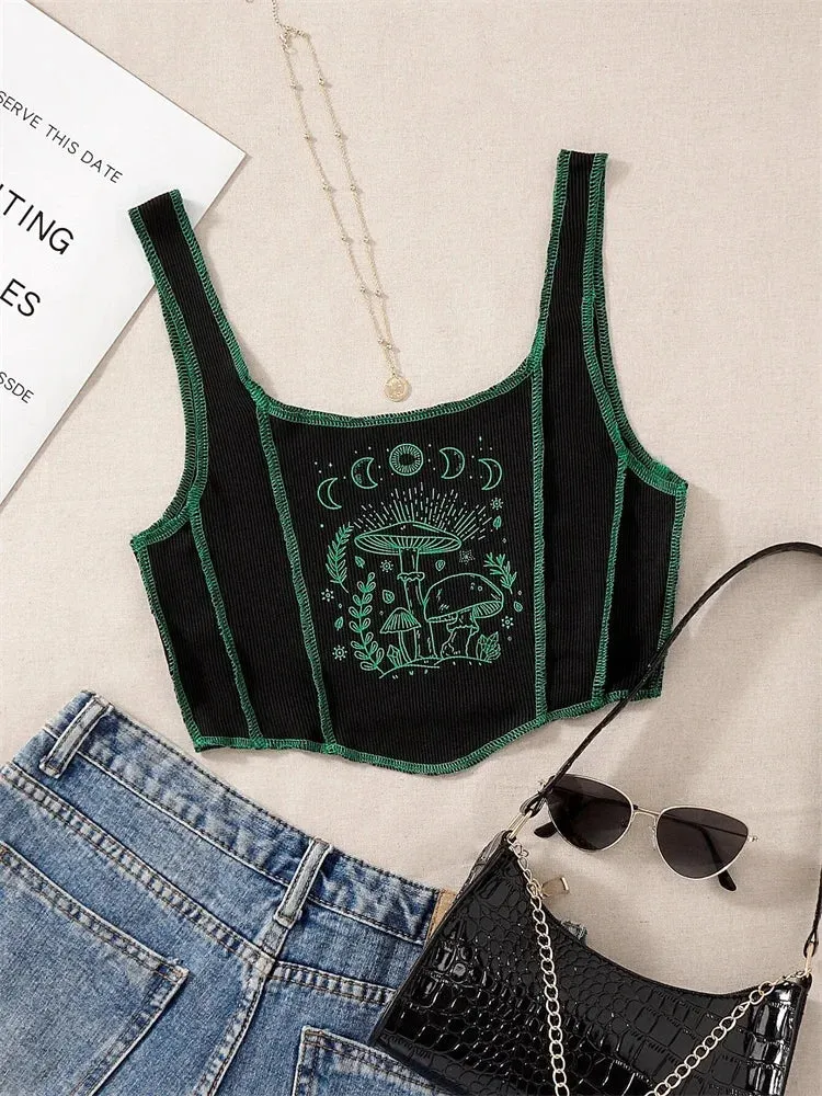 Gothic Sleeveless Crop Top