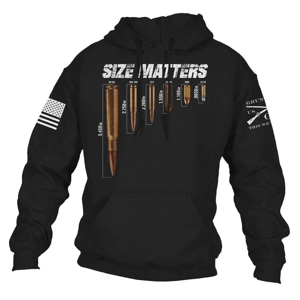 Grunt Style Men's Size Matters Hoodie in Black