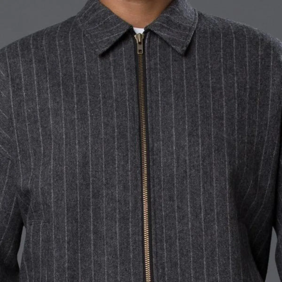 Gustav Von Aschenbach Striped Light Tweed Jacket - Grey Pinstripe