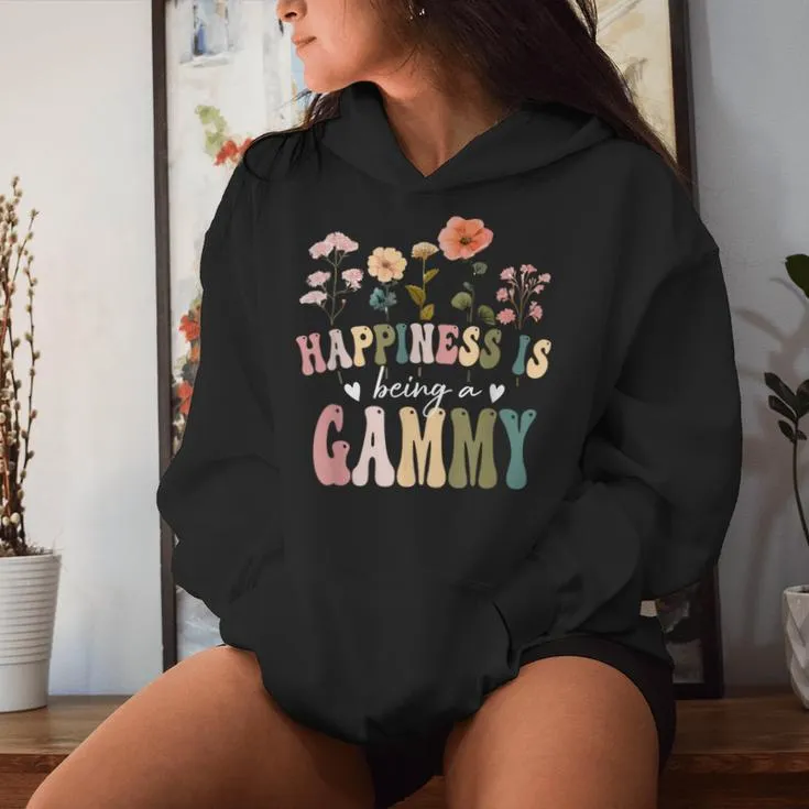 Happiness Is Being A Gammy Floral Gammy Mother's Day Women Hoodie