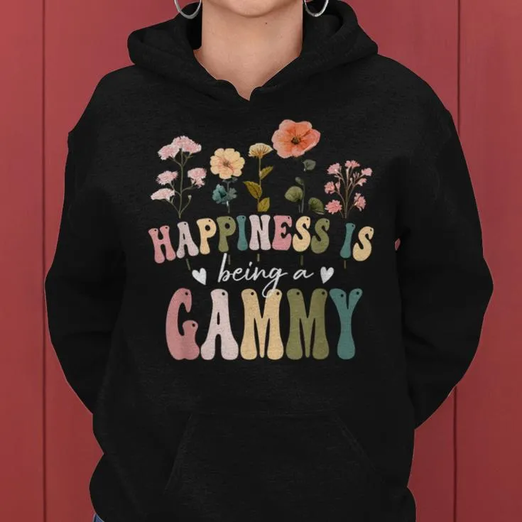 Happiness Is Being A Gammy Floral Gammy Mother's Day Women Hoodie