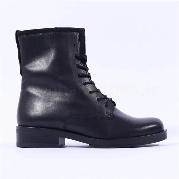 Hay Classic Laced Ankle Boot - Black Leather