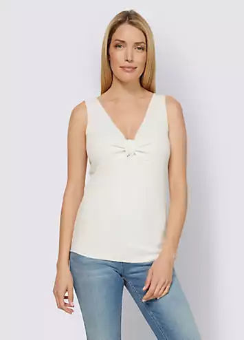 Heine Knotted V-Neck Sleeveless Top | Grattan