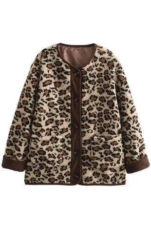 Holly Leopard Print Sherpa Jacket