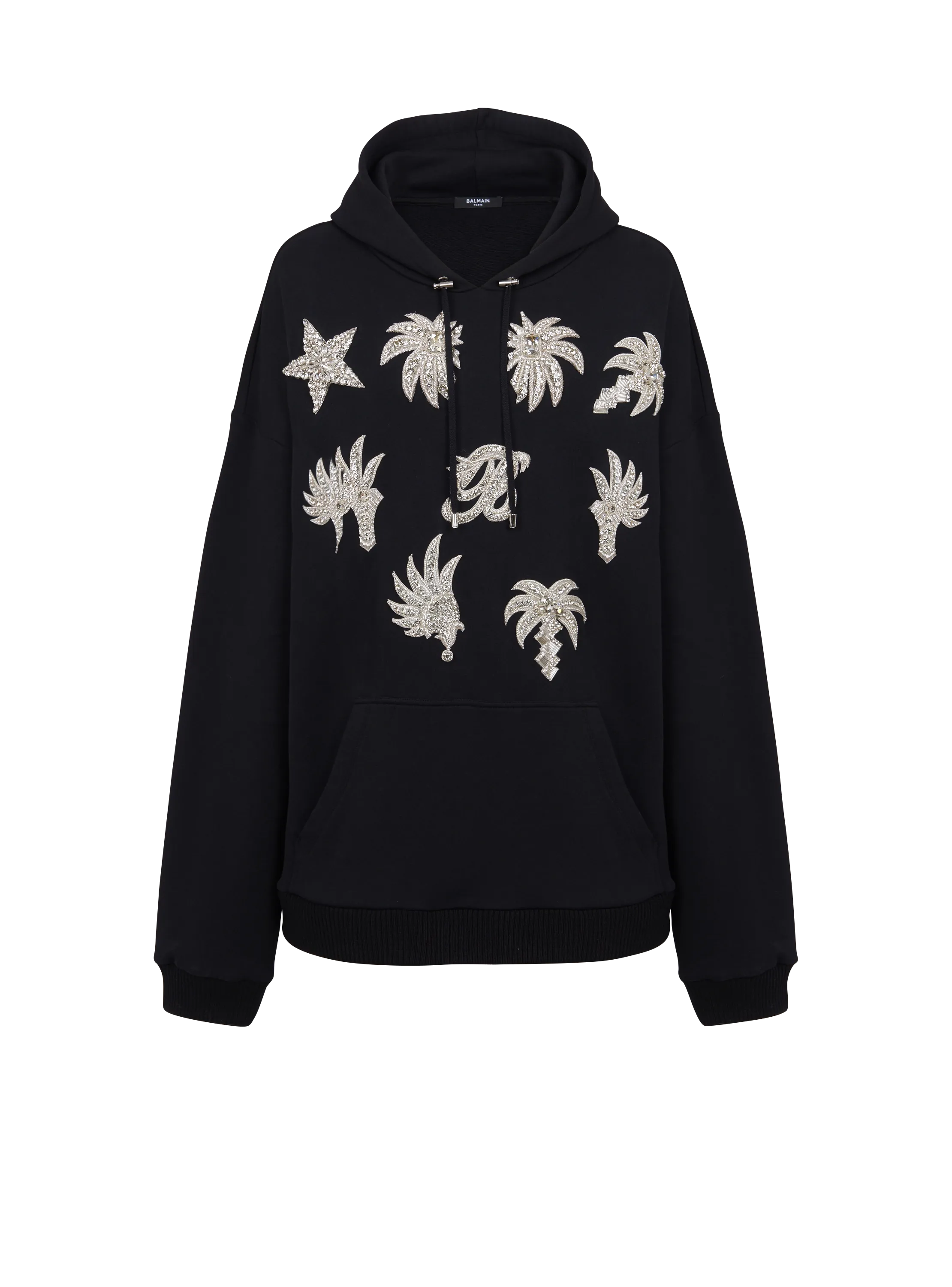 Hoodie with embroidered badges