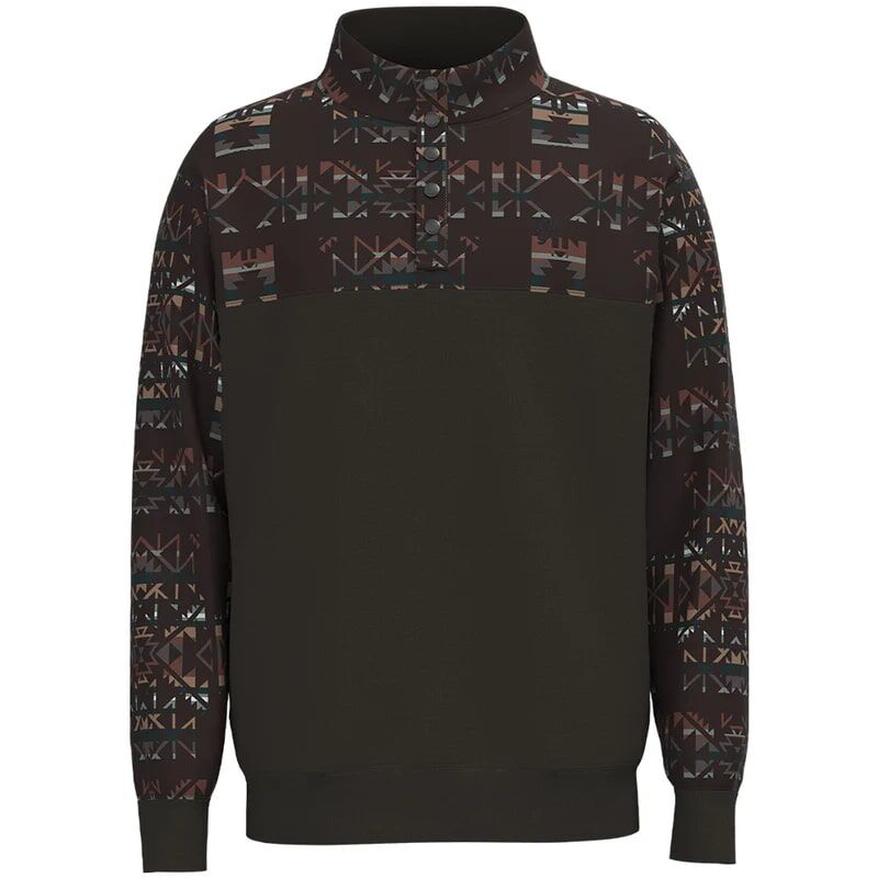 Hooey Men's Stevie Aztec Pullover in Brown