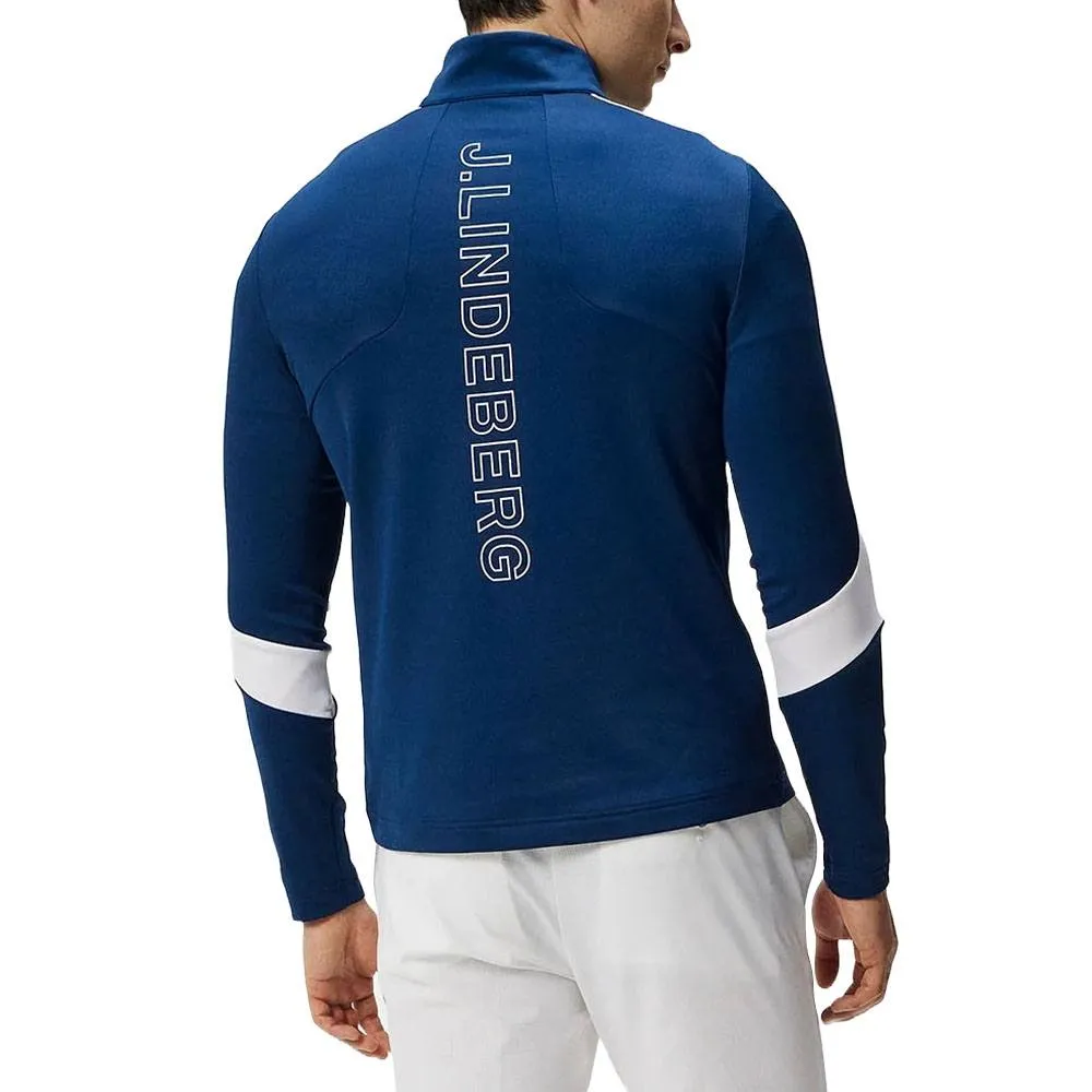 J.Lindeberg Carl Mid Layer Golf Pullover Estate Blue - SS24