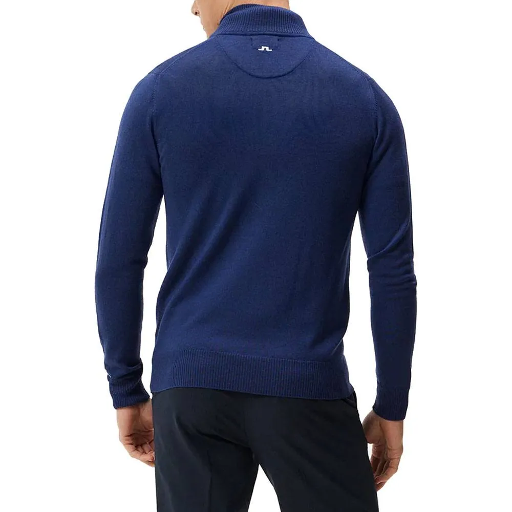 J.Lindeberg Kian Zipped Golf Pullover Estate Blue - SS24