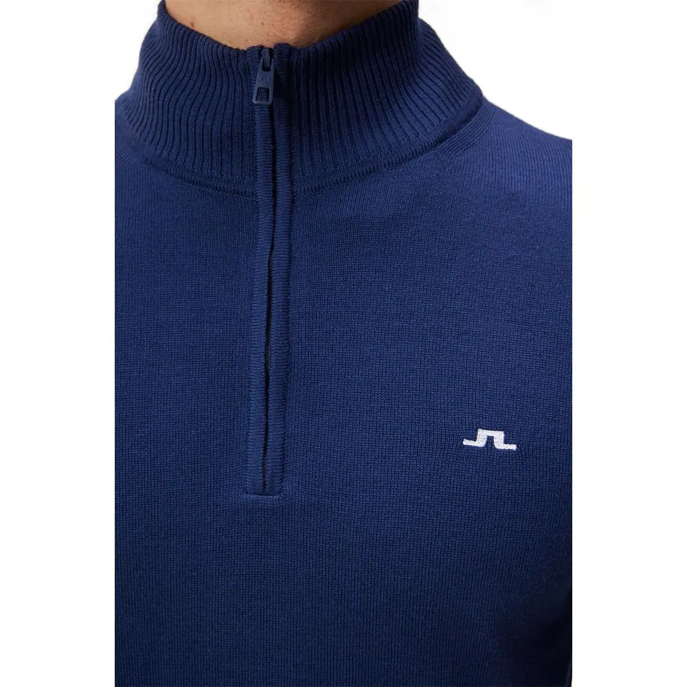 J.Lindeberg Kian Zipped Golf Pullover Estate Blue - SS24