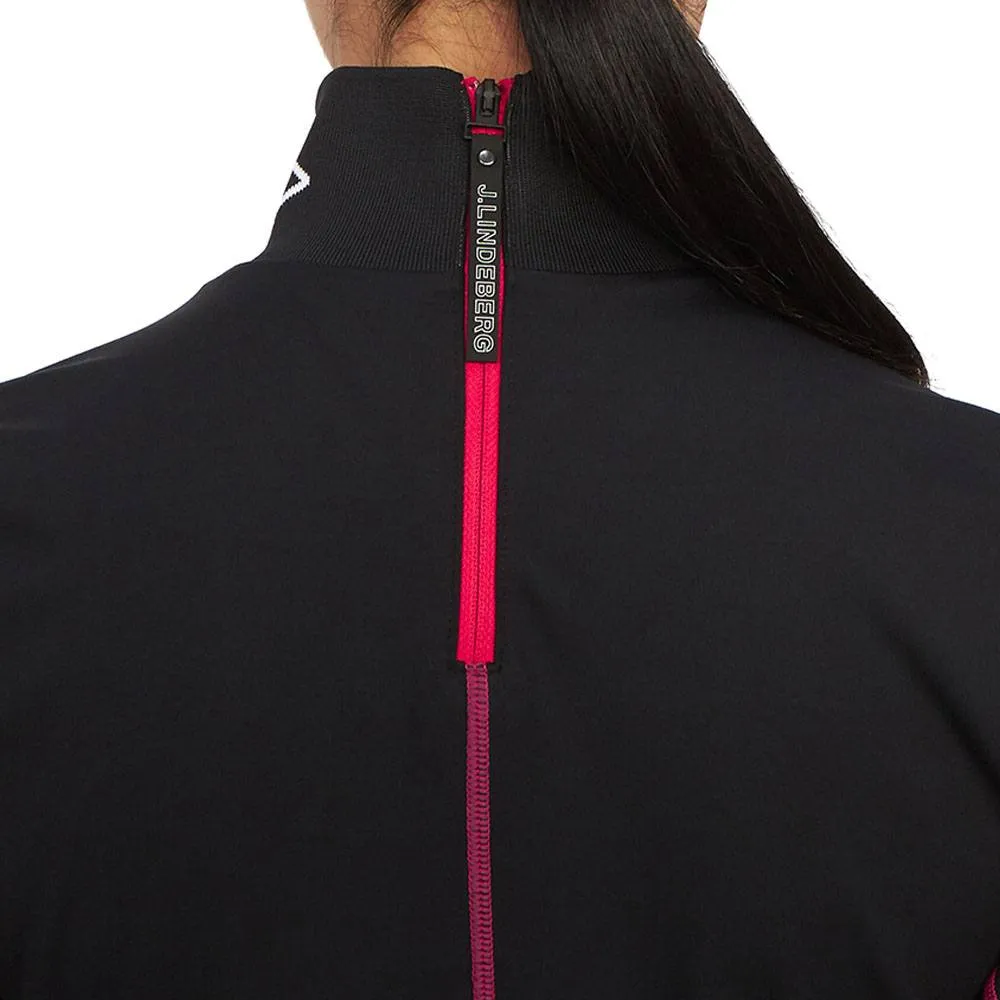 J.Lindeberg Powderhorn Mid Layer Golf Pullover Black - FW23 Women