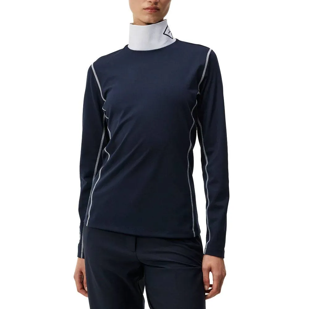 J.Lindeberg Powderhorn Mid Layer Golf Pullover JL Navy - FW23 Women