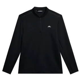 J.Lindeberg Tech Bridge Mid Layer Golf Pullover Black - SS24