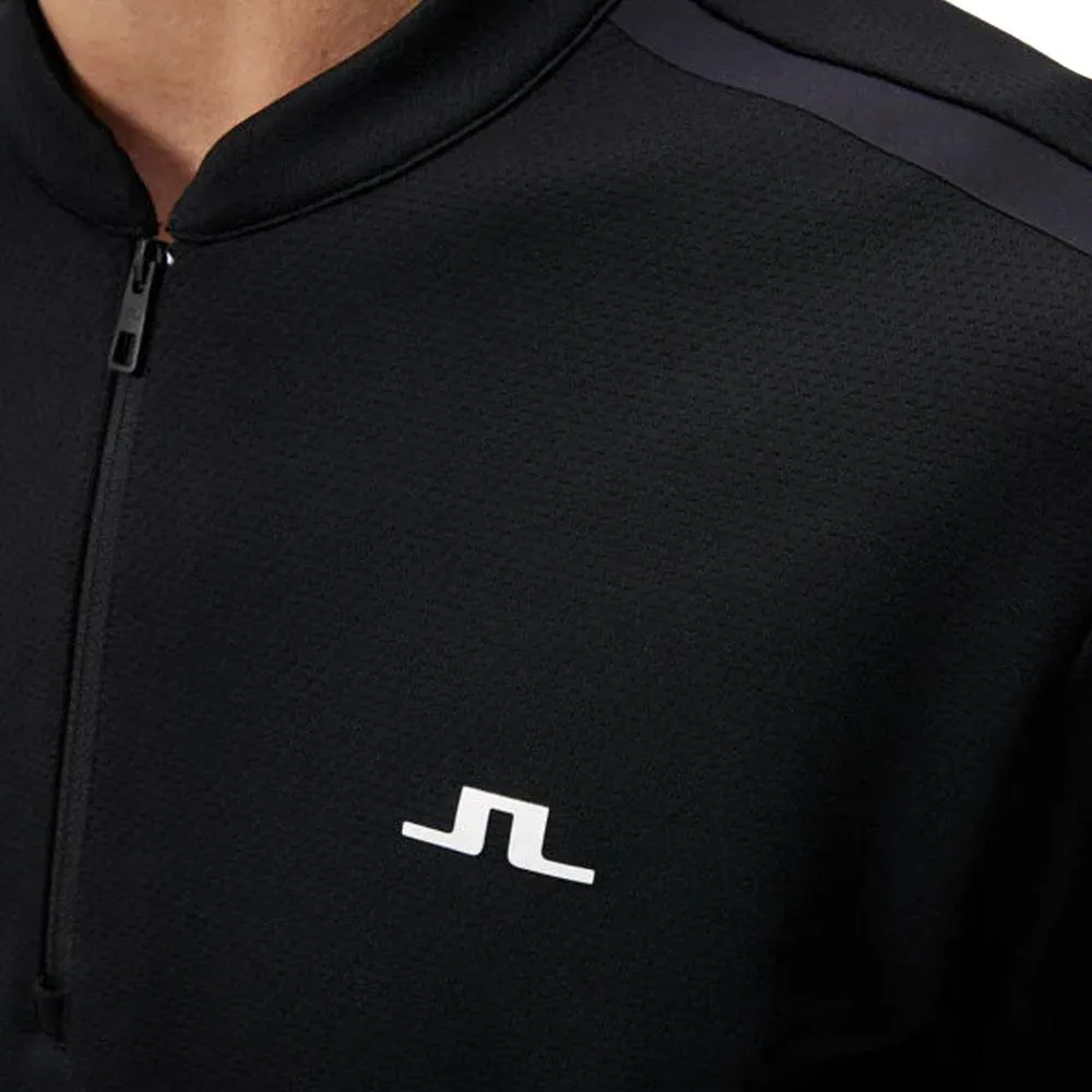 J.Lindeberg Tech Bridge Mid Layer Golf Pullover Black - SS24