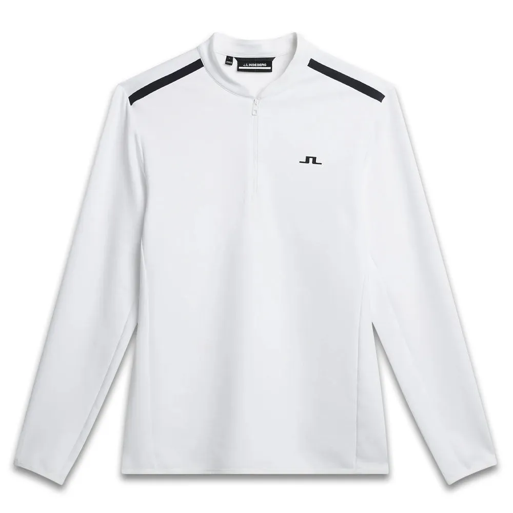 J.Lindeberg Tech Bridge Mid Layer Golf Pullover White - SS24