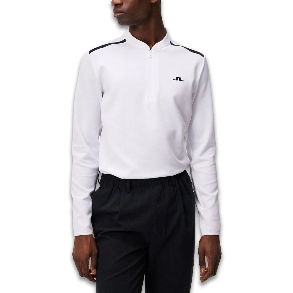 J.Lindeberg Tech Bridge Mid Layer Golf Pullover White - SS24