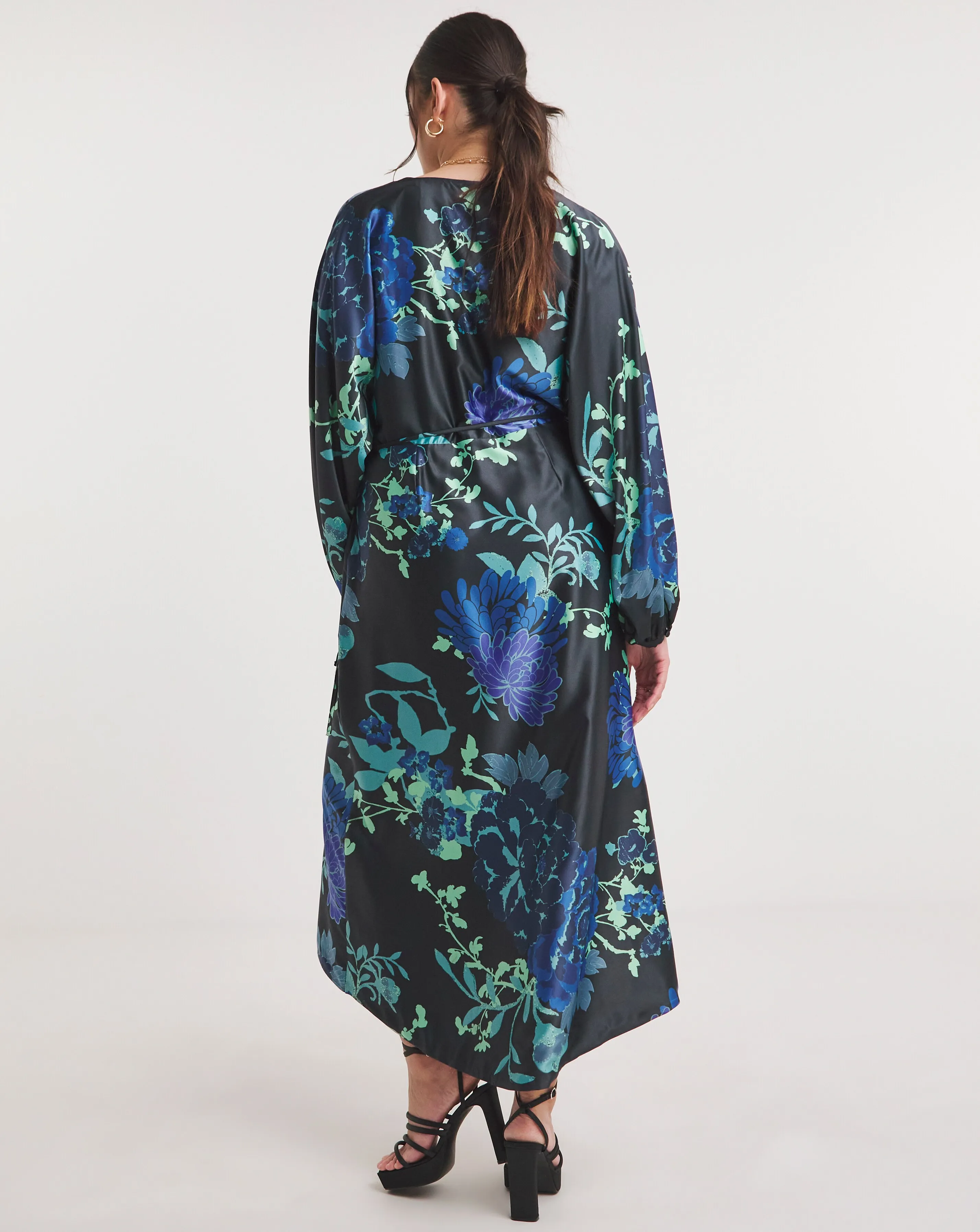 Joanna Hope Floral Satin Wrap Dress | Simply Be