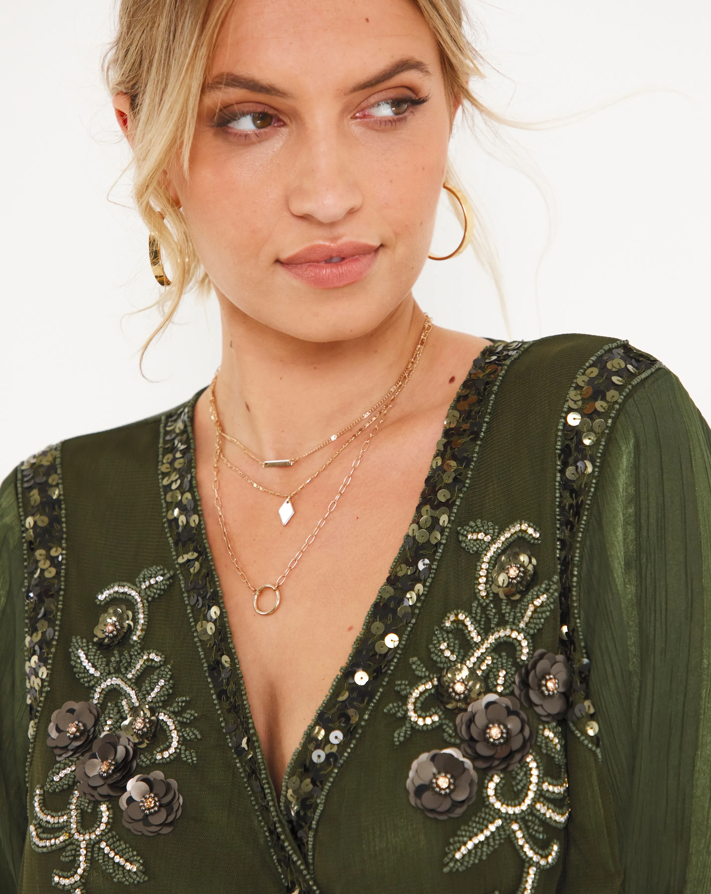 Joe Browns Embroidered Sequin Wrap Dress | Simply Be