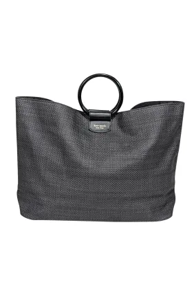 Kate Spade - Black Raffia O Ring Handle Tote