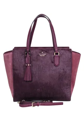 Kate Spade - Deep Plum Calf Hair Hadlee Tote